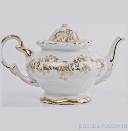 Заварочный чайник 600 мл &quot;Кастэл /Золотой цветочный узор&quot; / 015499