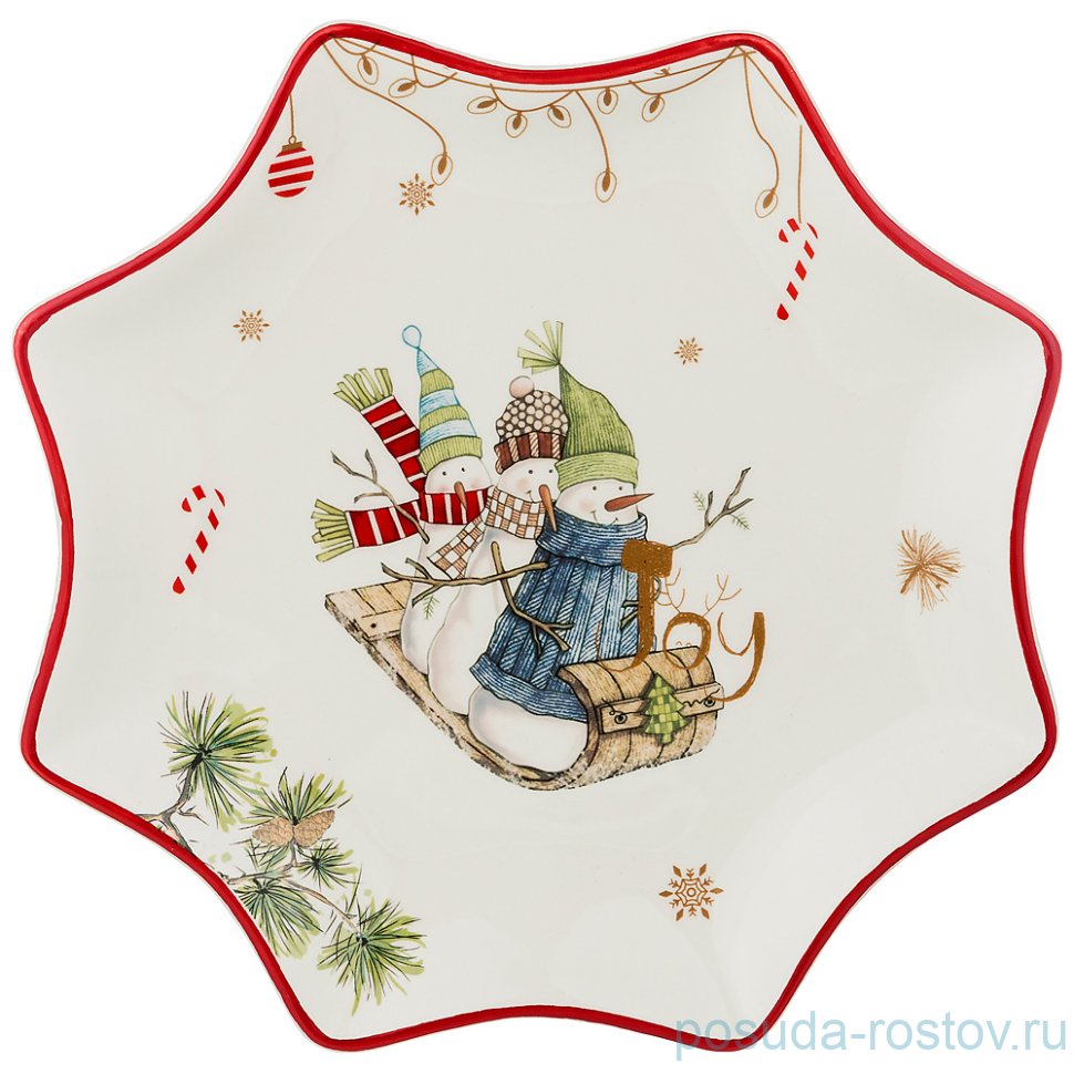 Блюдо 25 х 25 х 2 см "Зимняя забава" / 215192