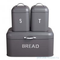 Хлебница 30 х 19,5 х 15,5 см + банки для сыпучих продуктов 11,5 х 16,5 см 2 шт Agness / 375261