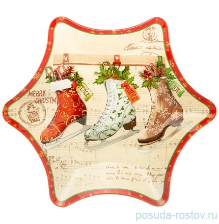 Блюдо 25 см Звезда &quot;Рождественская сказка&quot; (6шт.) / 268426