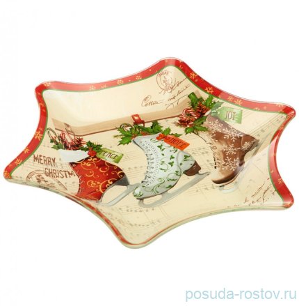 Блюдо 25 см Звезда &quot;Рождественская сказка&quot; (6шт.) / 268426