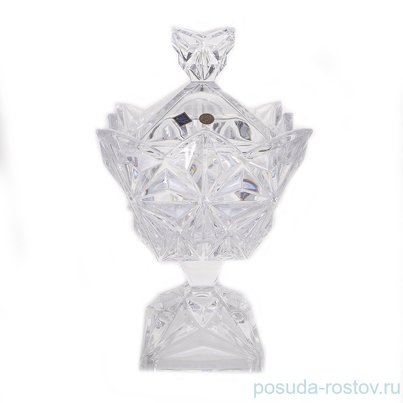 Ваза для конфет 16 х 16 х 28,6 см н/н с крышкой "Pyramid /Без декора" хрусталь Йиглава / 141000 Ваза для конфет 16 х 16 х 28,6 см н/н с крышкой "Pyramid /Без декора" хрусталь Йиглава / 141000