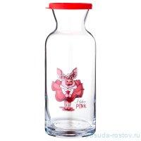 Графин для воды 700 мл с крышкой &quot;Свинка в розовых очках&quot; / 259279