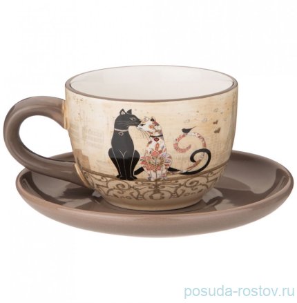 Чайная пара 220 мл 1 шт &quot;Парижские коты&quot; / 244658