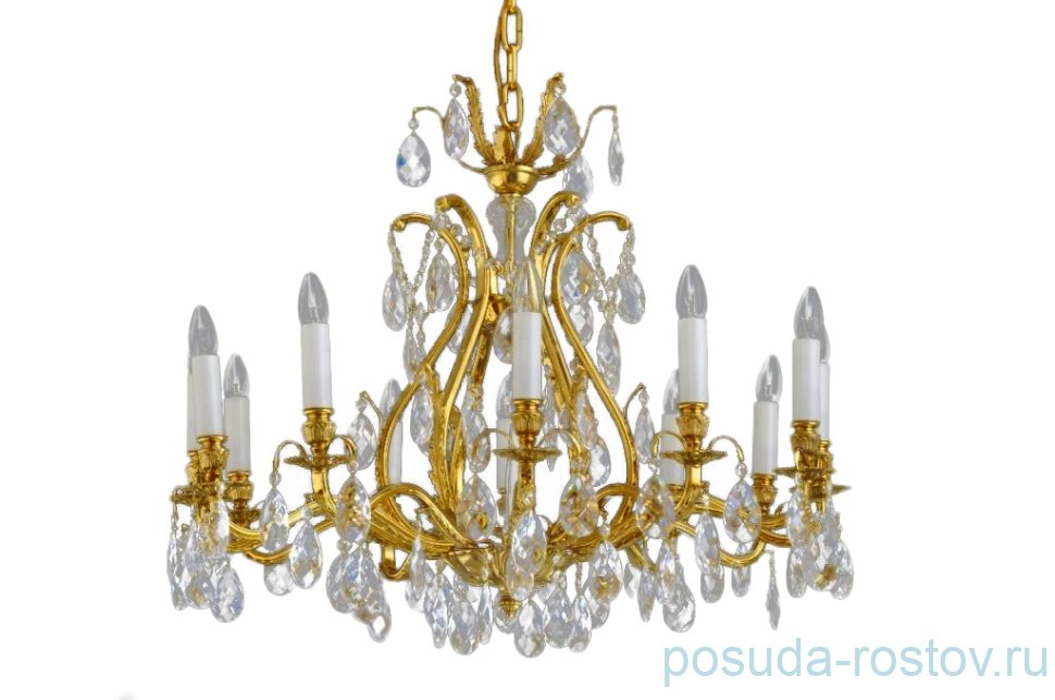 Люстра 12 рожковая хрусталь  Prousek "Проусек" h-77 см, диаметр-78 см / 098525