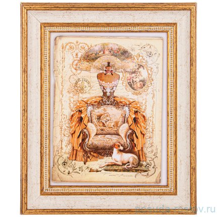 Картина 17 х 22 см &quot;Кресло&quot; /рамка крем с золотом / 270167