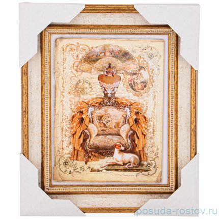 Картина 17 х 22 см &quot;Кресло&quot; /рамка крем с золотом / 270167