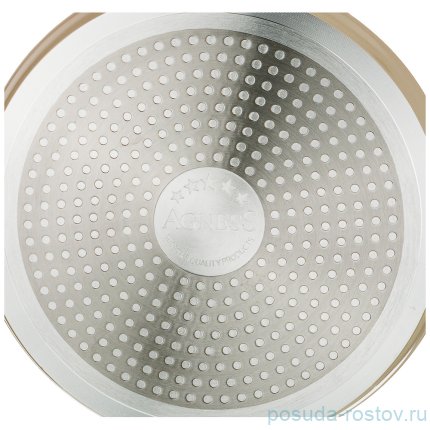 Блинница 22 см антипригарное мраморное покрытие бежевая &quot;Agness /Латте&quot; / 211757