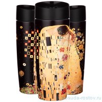 Термокружка 380 мл с кнопкой-стоппером чёрная &quot;арт коллекция&quot; / 225076