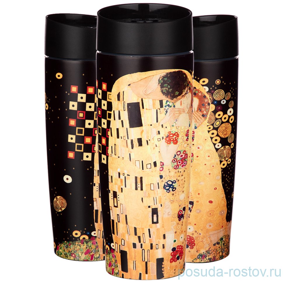 Термокружка 380 мл с кнопкой-стоппером чёрная "арт коллекция" / 225076 Термокружка 380 мл с кнопкой-стоппером чёрная "арт коллекция" / 225076
