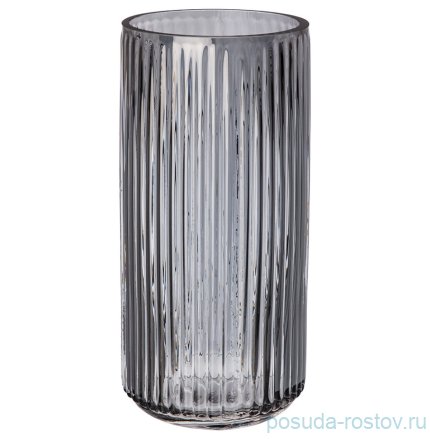 Ваза для цветов 25 см серая &quot;Оптика&quot; / 289409