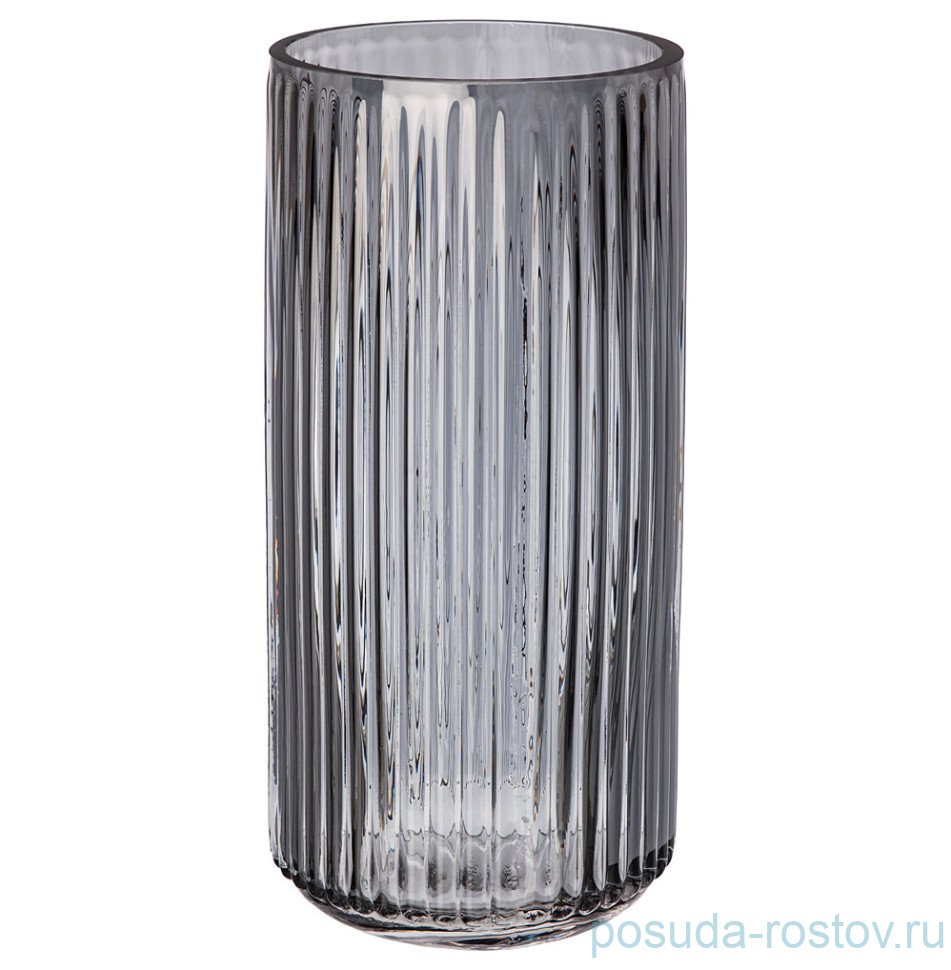Ваза для цветов 25 см серая "Оптика" / 289409 Ваза для цветов 25 см серая "Оптика" / 289409