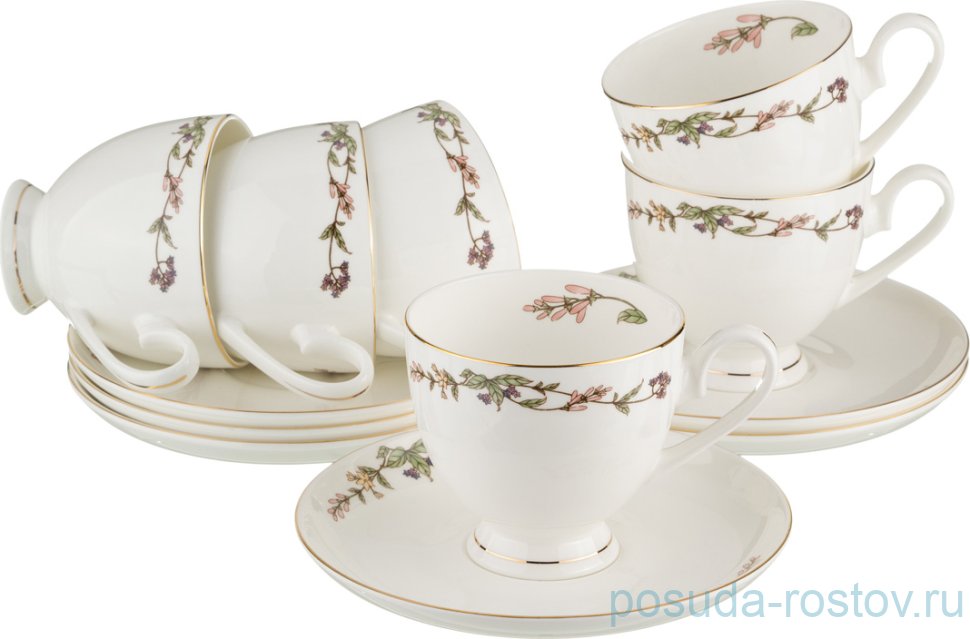 Набор чайных пар 250 мл 6 шт "Английский сад" / 191031 Набор чайных пар 250 мл 6 шт "Английский сад" / 191031