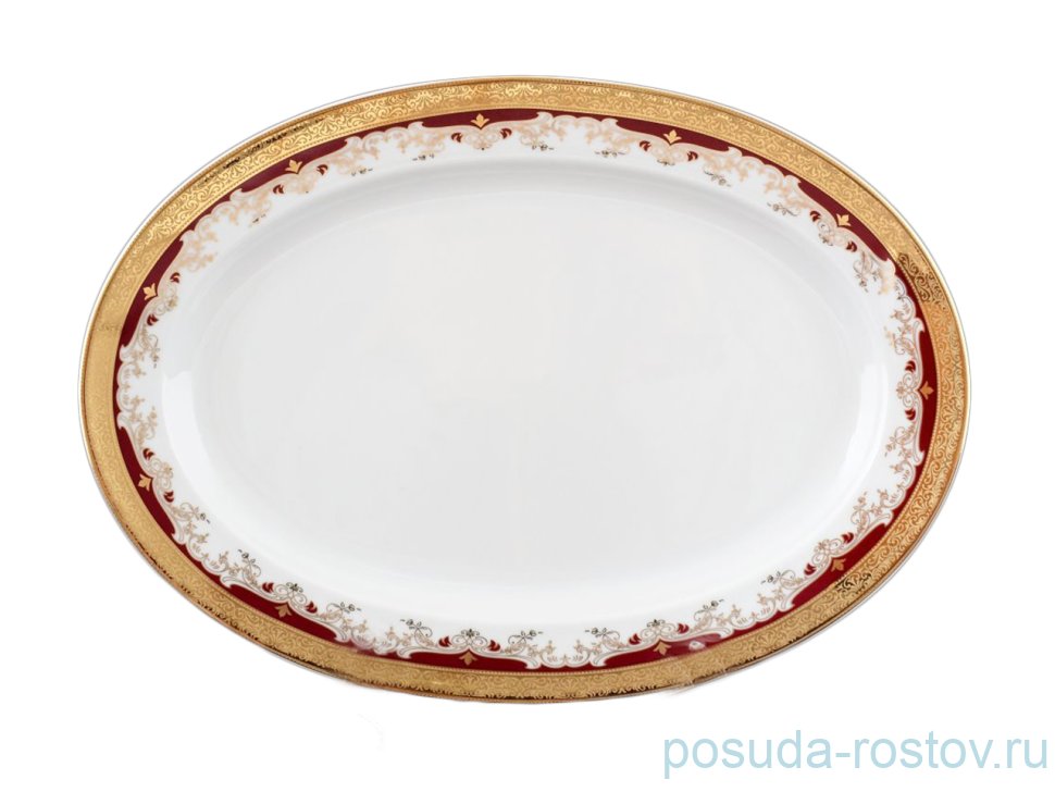 Блюдо 32 см овальное "Кристина /Лилии на красном" / 056200 Блюдо 32 см овальное "Кристина /Лилии на красном" / 056200