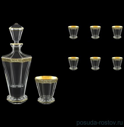 Набор для виски 7 предметов (графин 850 мл + 6 стаканов по 310 мл) &quot;Astra Gold /Блэк&quot; / 107133