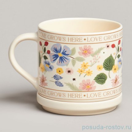 Кружка 390 мл с крышкой &quot;Love grows here&quot; / 370619