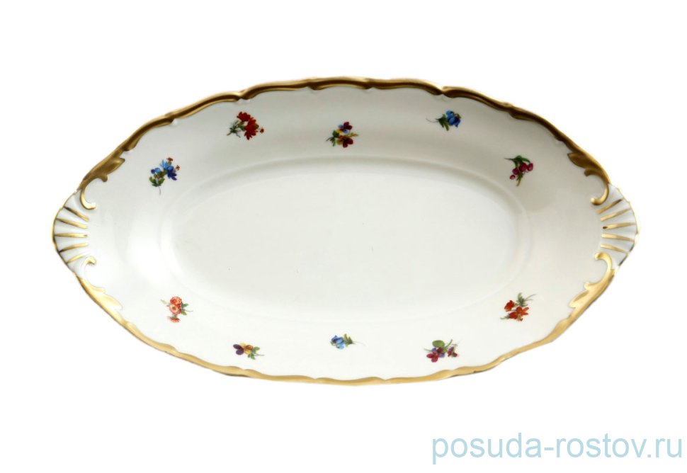 Блюдо 26 см овальное "Анжелика /Мелкие цветы /СК" / 057324
