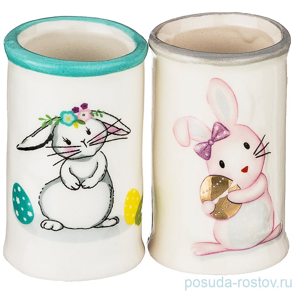 Подставки для зубочисток 3 х 3 х 5 см 2 шт "Пасхальные зайцы /Agness" / 170802