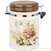 Банка для сыпучих продуктов 10,5 х 10,5 х 15 см с зажимом 690 мл &quot;коллис мемори&quot; коричневая крышка / 271536