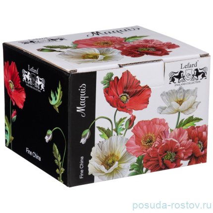 Заварочный чайник 500 мл стеклянный с ситом белый &quot;маки&quot; / 254054