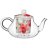 Заварочный чайник 500 мл стеклянный с ситом белый &quot;маки&quot; / 254054
