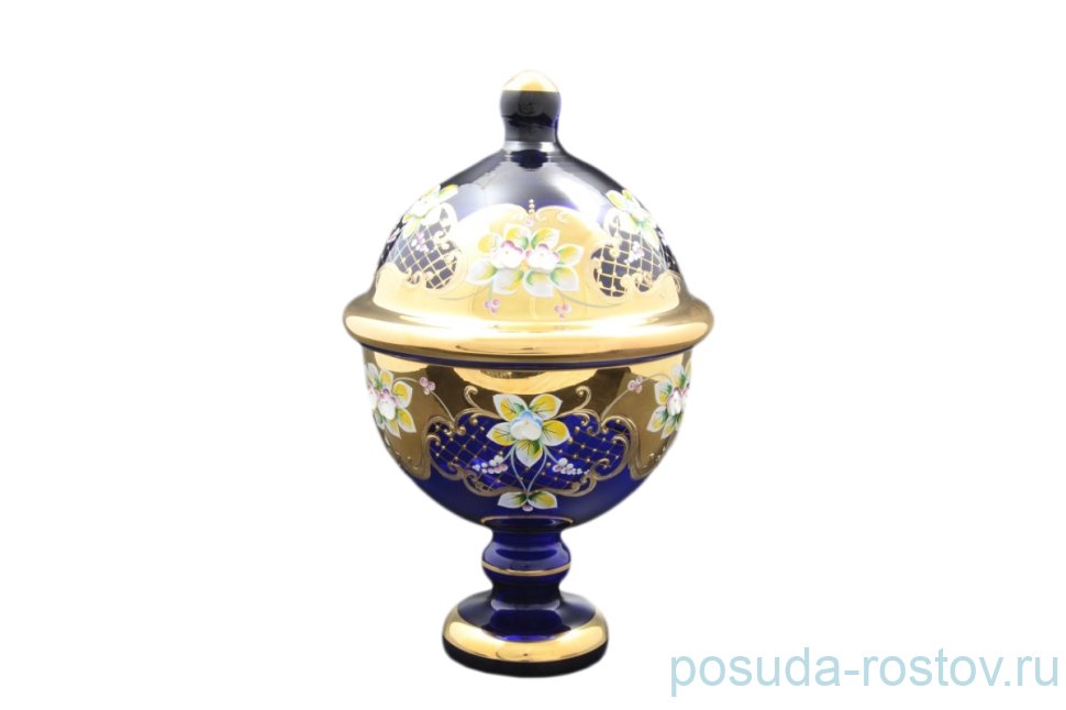 Ваза 21 см с крышкой н/н "Лепка синяя" / 058194 Ваза 21 см с крышкой н/н "Лепка синяя" / 058194