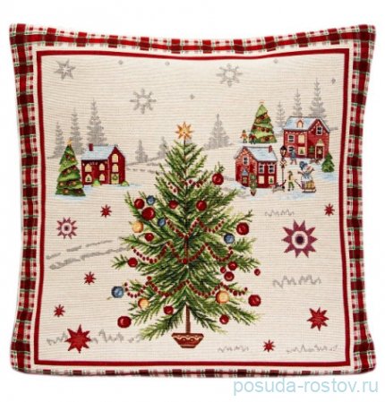 Наволочка 45 х 45 см, без люрекса &quot;Горки /Ёлочка&quot; / 296330