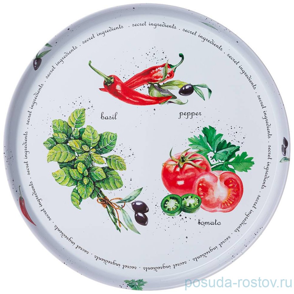 Поднос 33 х 2,1 см сервировочный "Секретные ингредиенты" / 272574 Поднос 33 х 2,1 см сервировочный "Секретные ингредиенты" / 272574