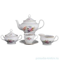 Чайный сервиз на 6 персон 15 предметов высокая чашка &quot;Лиана /Полевой цветок&quot; / 071266