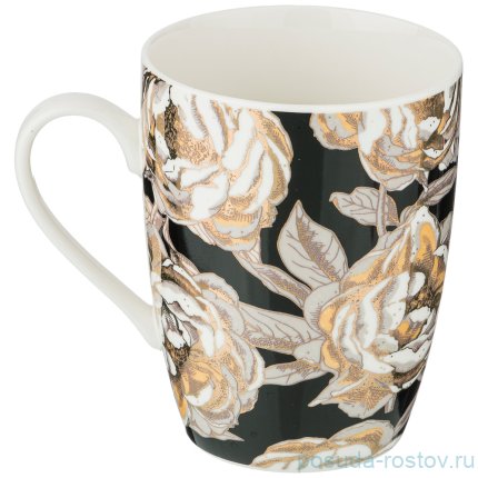 Кружка 400 мл чёрная &quot;golden rose&quot; / 208440