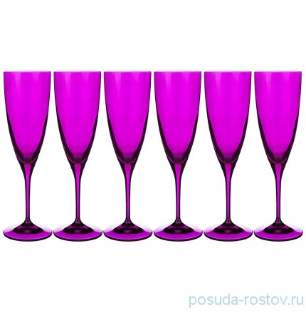 Бокалы для шампанского 220 мл 6 шт &quot;Кейт /Пурпурные&quot; / 170280