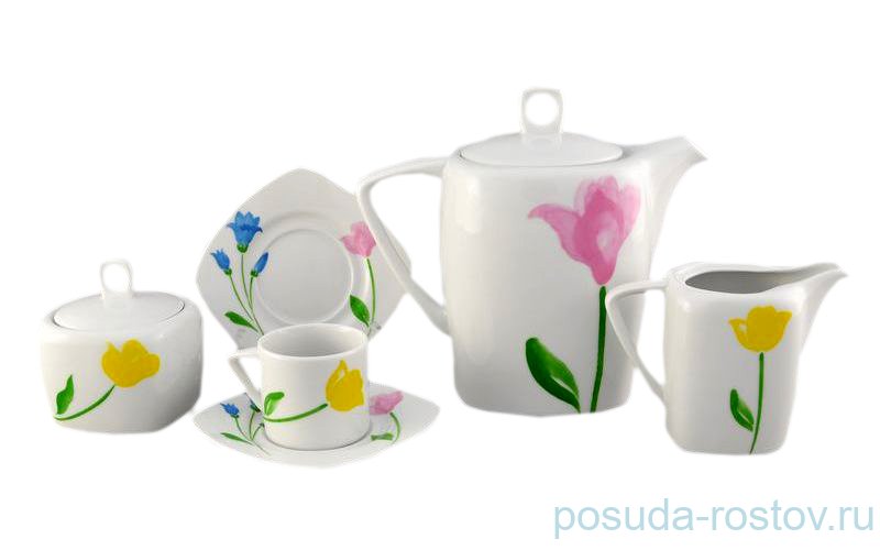 Кофейный сервиз на 6 персон 15 предметов "Бьянка /Весенний букет" / 158169 Кофейный сервиз на 6 персон 15 предметов "Бьянка /Весенний букет" / 158169