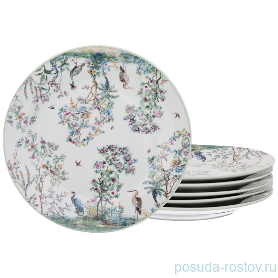 Набор тарелок 20 см 6 шт "Журавли и цапли" / 195041 Набор тарелок 20 см 6 шт "Журавли и цапли" / 195041