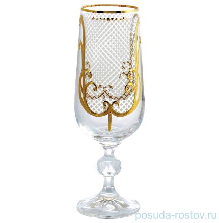 Бокалы для шампанского 180 мл 6 шт &quot;Клаудия /Каро /золото&quot; AS Crystal / 148285