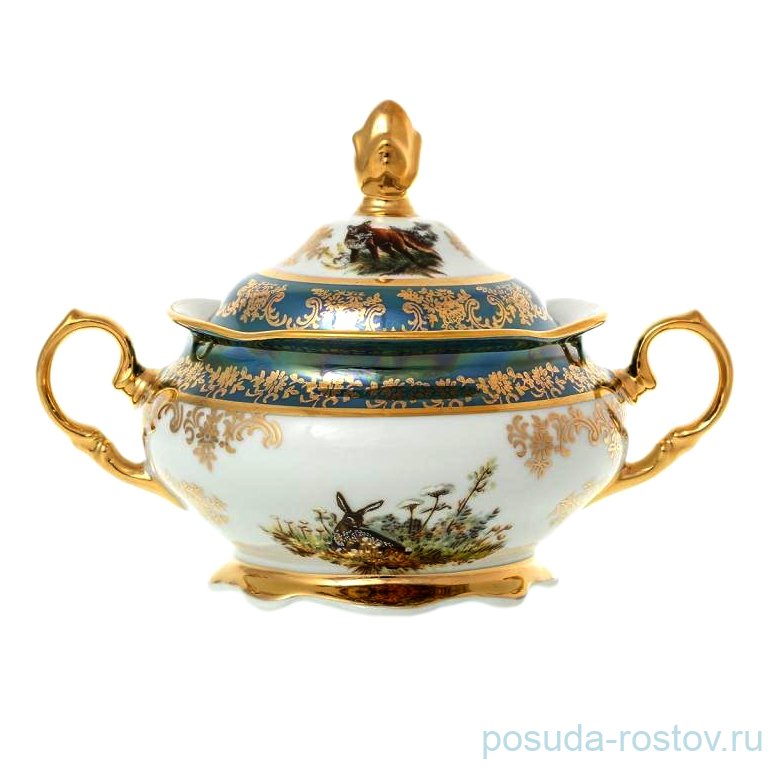 Сахарница 300 мл "Корона /Охота зелёная" / 137205