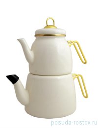 Набор чайников 2 предмета (заварочный 1 л, чайник 2 л) кремовые &quot;Пачи /Элит Класс&quot; / 229274