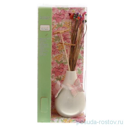 Ваза для цветов белая &quot;Розовые бабочки &quot; (подарочная упаковка) / 140236