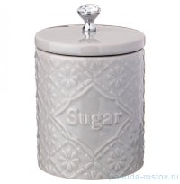 Банка 13 х 13 х 20 см 900 мл серая сахар &quot;crystal&quot; / 213242