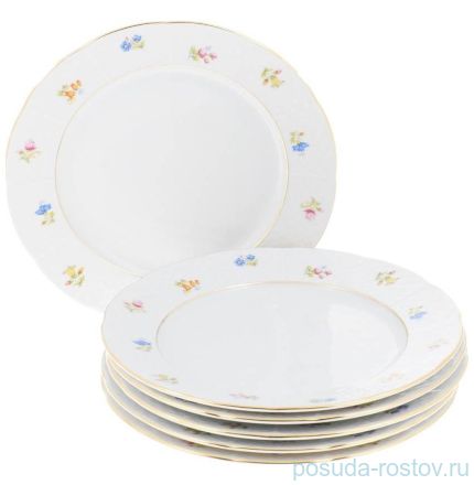 Набор тарелок 24 см 6 шт &quot;Натали /Мелкие цветы /золото&quot; / 157638