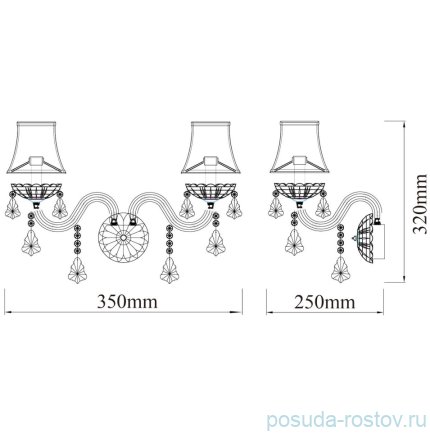Бра 2 рожковый &quot;Ивелина&quot; / 329177