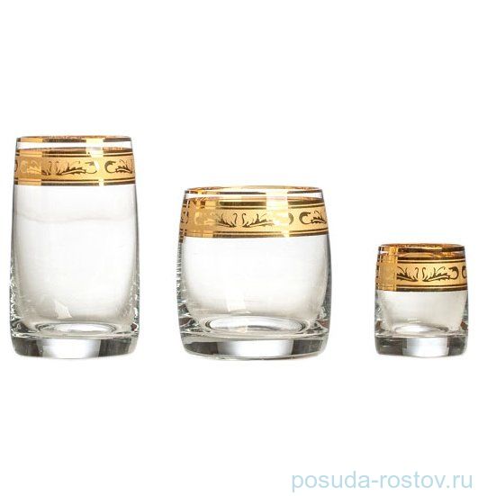 Набор стаканов 18 предметов (250, 290, 60 мл) "Идеал /Золото /37872" / 152167