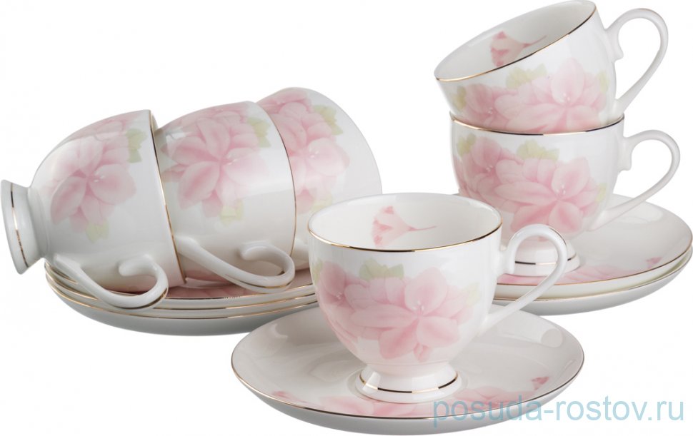Набор чайных пар 250 мл 6 шт "нежность" / 191034 Набор чайных пар 250 мл 6 шт "нежность" / 191034