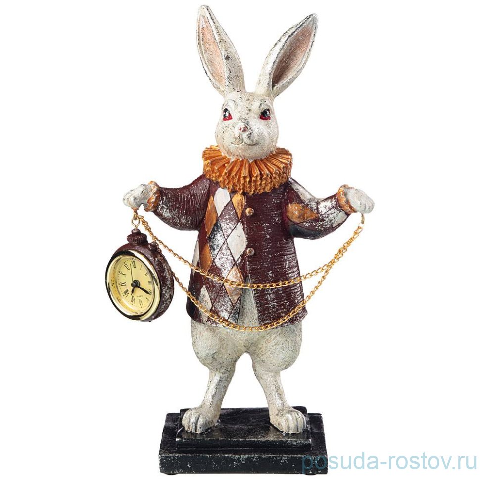 Фигурка с часами 18 х 8,5 х 30 см "Английская коллекция /Кролик" / 227466
