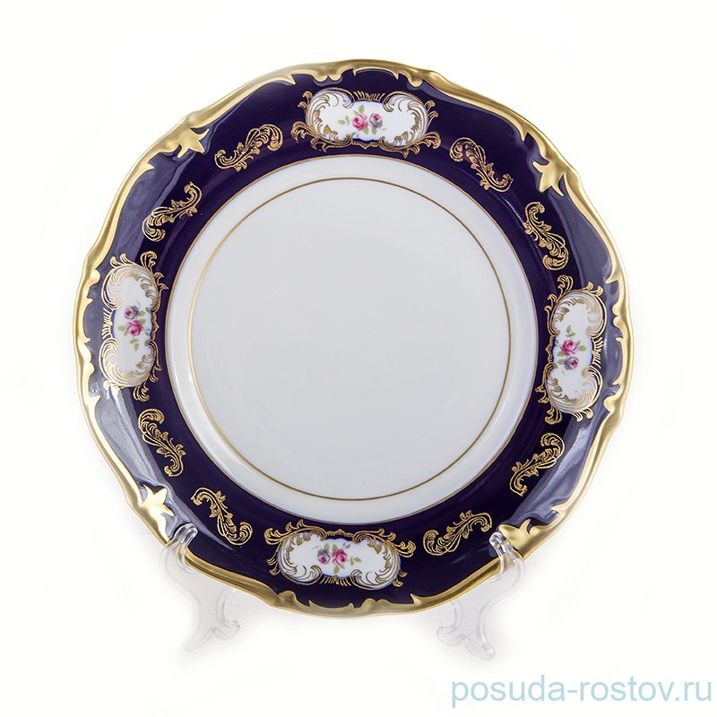 Набор тарелок 26 см 6 шт "Розочки /Кобальт /8159К" / 140974