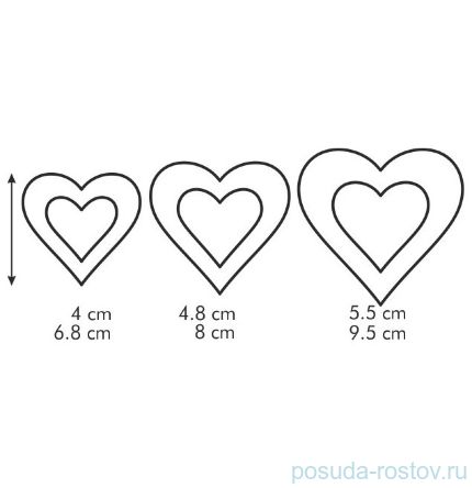 Двухсторонние формочки сердечки 6 размеров &quot;Tescoma /DELÍCIA&quot; / 141430