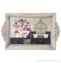 Поднос 32 х 20 см прямоугольный с ручками &quot;Старинный прованс&quot; / 329695