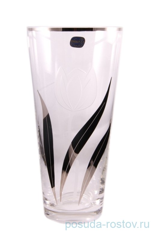 Ваза для цветов 25 см "Матовый тюльпан /с платиной" / 029675