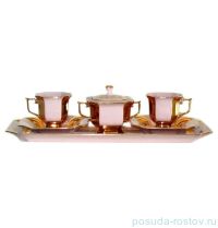 Кофейный набор мокко на 2 персоны 6 предметов &quot;Эмпир /розовый с золотом&quot; / 008608