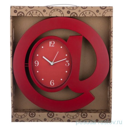 Часы настенные 30 см кварцевые красные &quot;СОБАЧКА&quot; / 187938