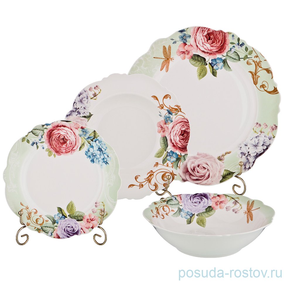 Столовый набор на 6 персон 19 предметов "Цветы" / 193966